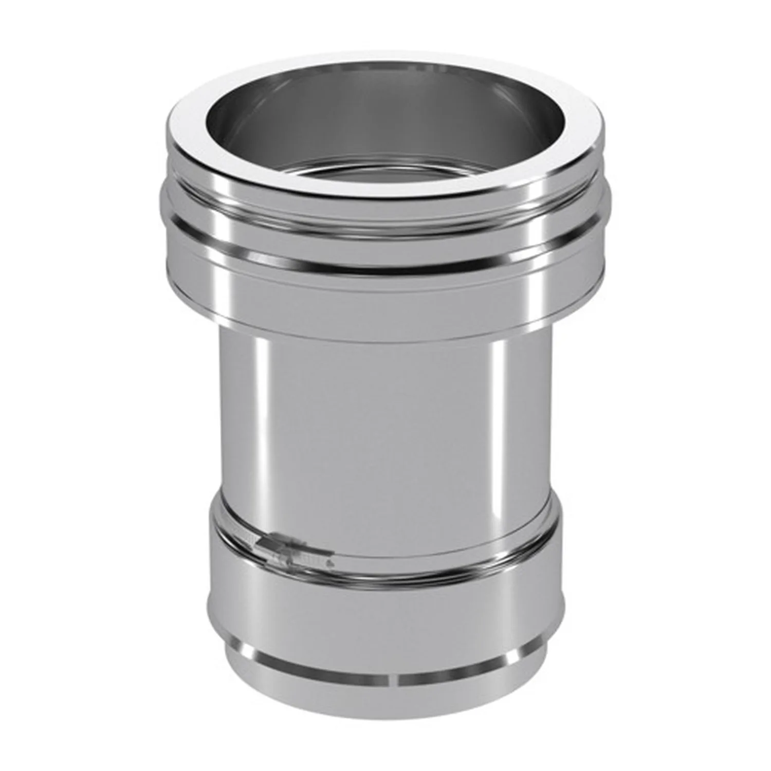 Schiedel manchon de raccordement Ø80 simple paroi, raccourcissable pour ICS Ø150 mm double paroi brillant