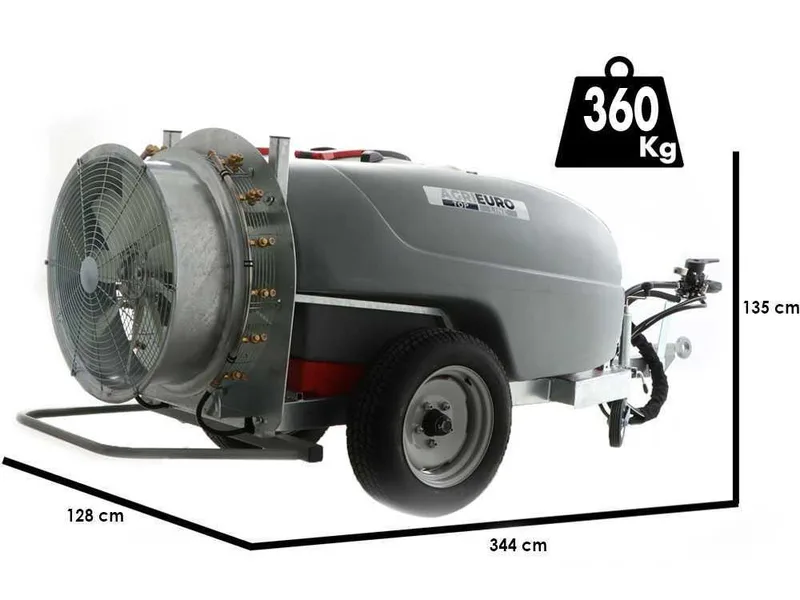 Gray T Car 800/70 - Atomiseur traîné avec raccord pour tracteur pour pulvérisation - Capacité 800L - Pompe AR1064