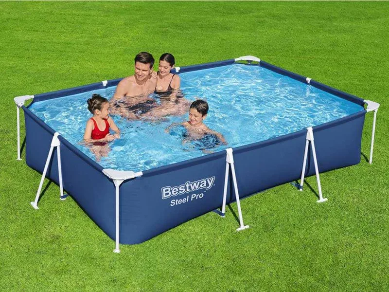 Bestway Steel Pro 56411 - 300x201x66 cm - Piscine hors-sol + Pompe de filtration 16 W