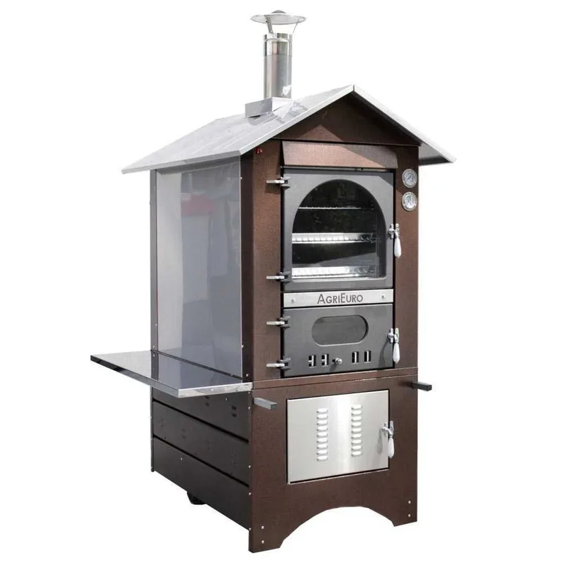AgriEuro Magnus 100 Deluxe EXT - Four à bois en acier d'extérieur - Cuivre émaillé - Inox