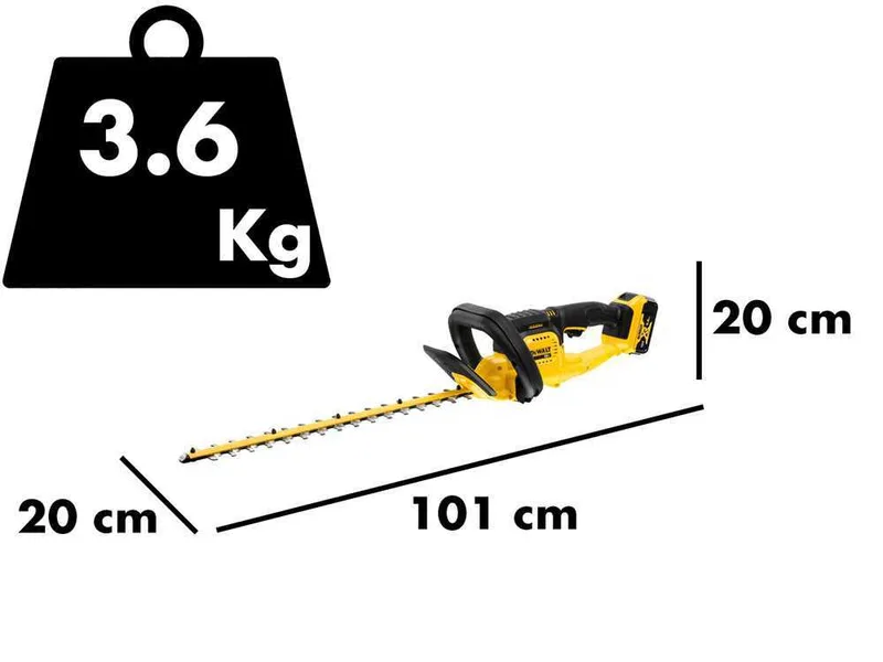Taille-haies électrique à batterie DEWALT DCMHT563P1-QW - lame de 55cm - Batterie 18V 5Ah
