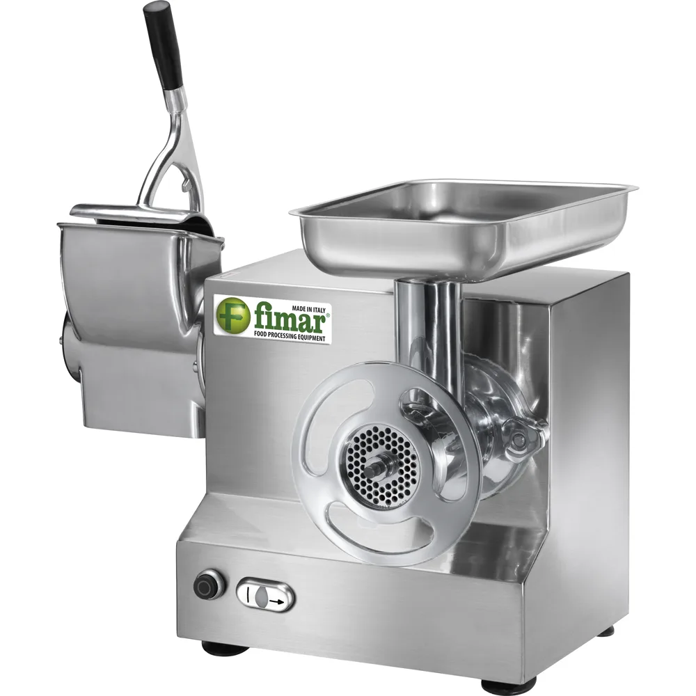 Fimar TC22AT - Hachoir à viande électrique avec râpe intégrée - 400 V - 1.5 CV - Groupe de hachage en aluminium - Avec inverseur de marche