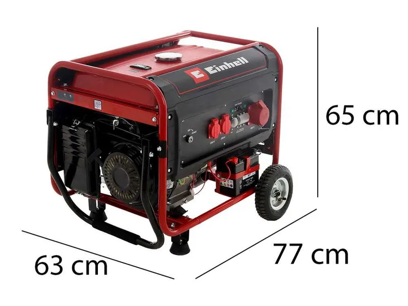 Einhell TC-PG 55/E5 - Groupe électrogène 5.5 kW triphasé à essence 4T - Sur chariot