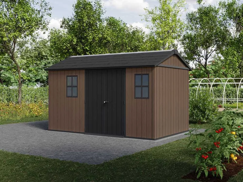 Keter Newton plus 7513/1375 - Abri de jardin - Avec double porte et fenêtres - 230 x 413 x 246 cm