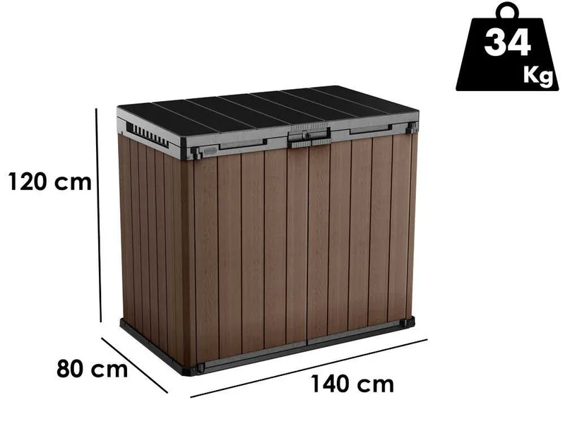 Keter Store it Out Darwin marron - Coffre à outils de jardin - 140 x 80 x 120 cm
