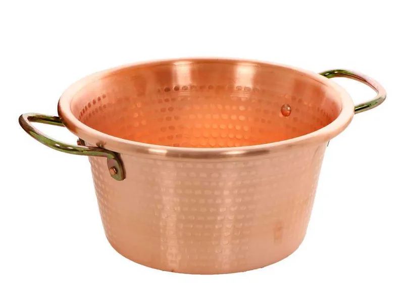 LAR Polentamatic - Chaudron en cuivre électrique martelé pour polenta à base plate 3.5L - 8W max