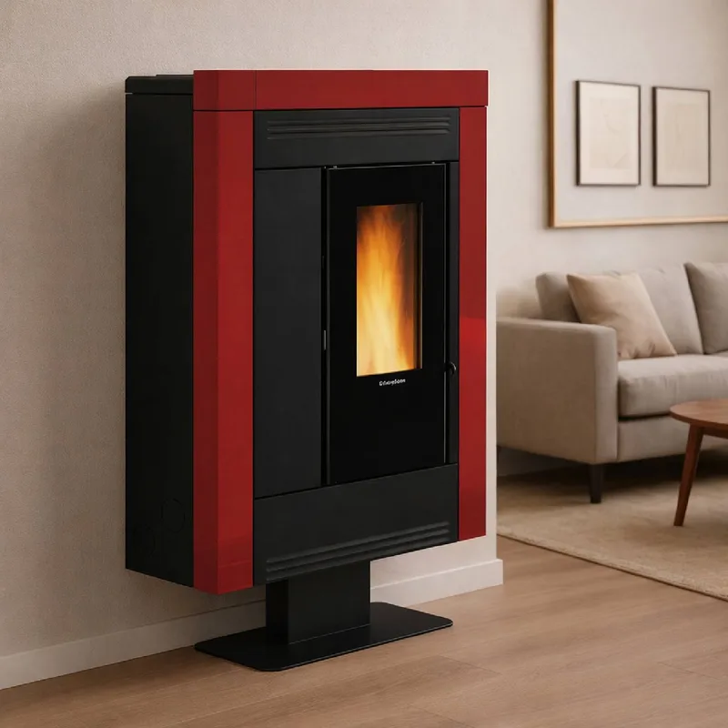 Extraflame souvenir PLUS steel 5.0 - Bordeaux rouge poêle à granulés