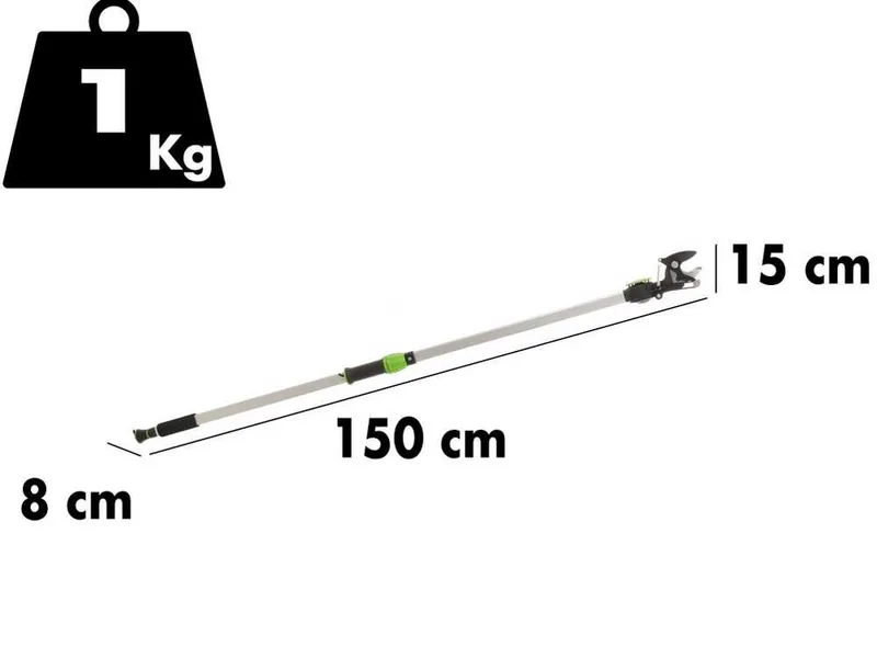 Verdemax - Coupe-branches manuel - Perche fixe de 150 cm - Ø 25 mm