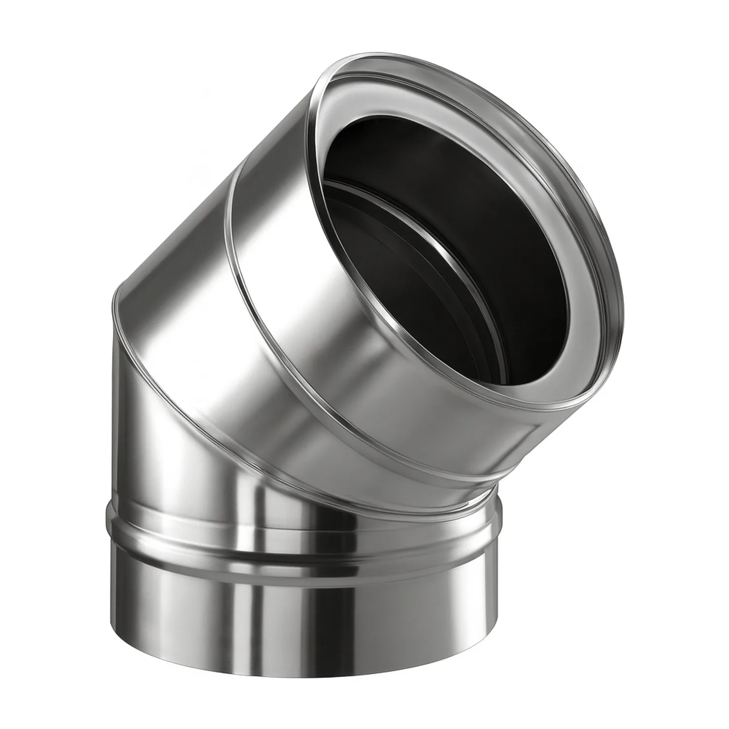 Schiedel ICS coude 45° Ø150 mm double paroi brillant