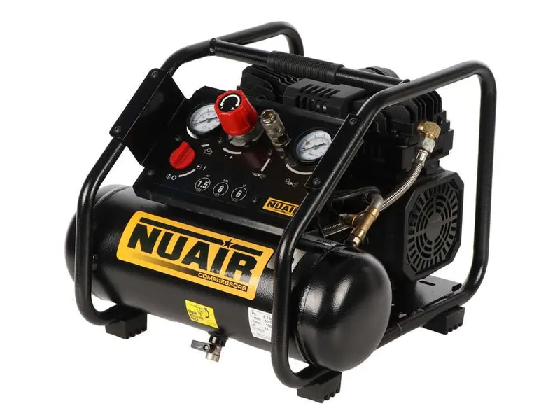 Nuair Siltek TB 6 - Compresseur d'air électrique portatif insonorisé, oil-less - Moteur 1.5 CV - 6 L