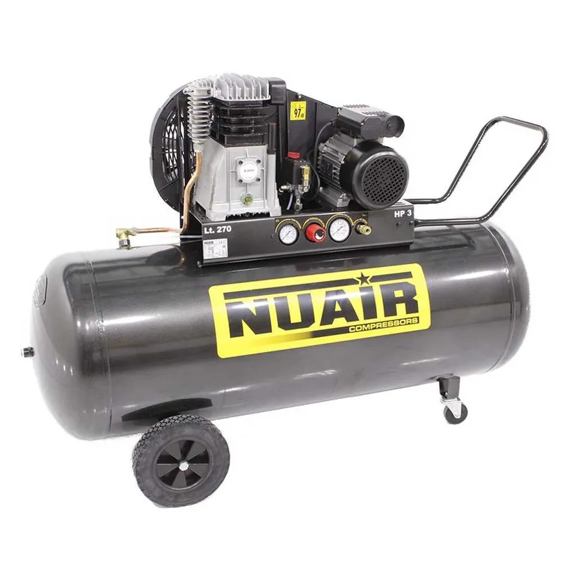 Nuair B 3800B/3M/270 TECH - Compresseur d'air électrique monophasé à courroie - Moteur 3 CV - 270 L