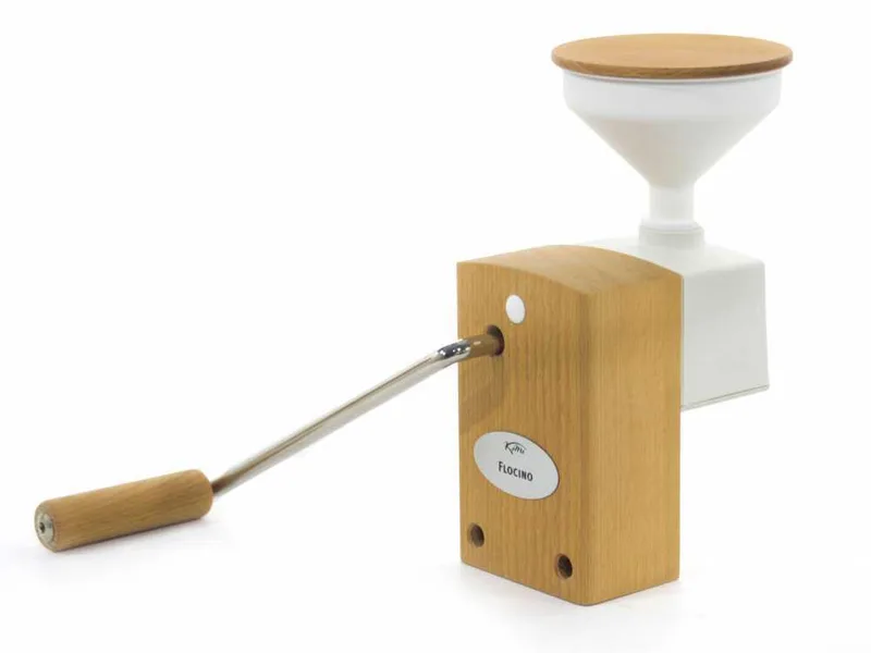 Komo Flocino 200g - Floconneuse manuelle avec rouleaux coniques en acier inoxydable