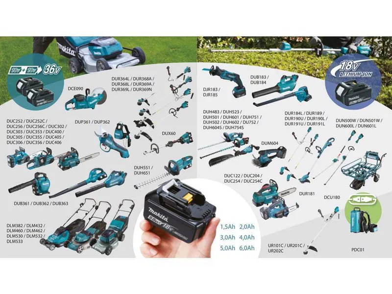 Makita DUB363 - Souffleur aspirateur à feuilles sans fil - 36 V 5 Ah