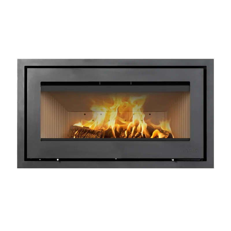 Lotus H470 W insert de cheminée à bois bouilleur Gris / Charnières à droite