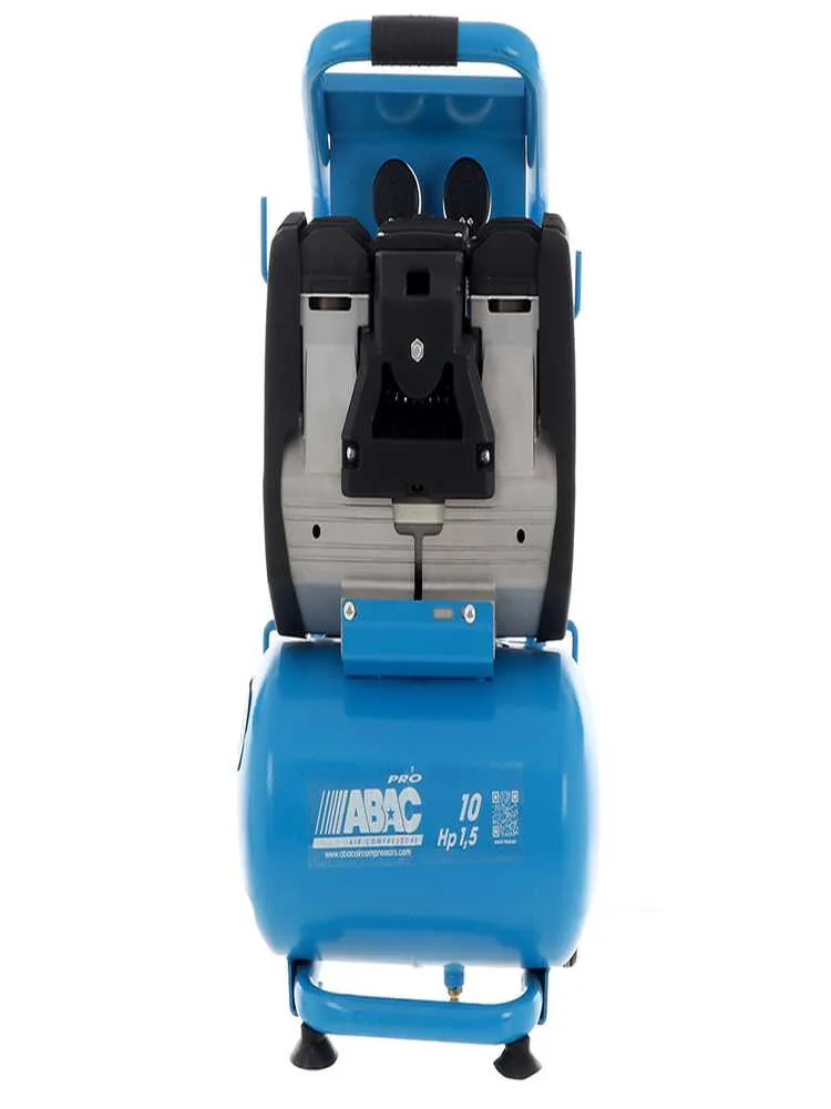 Abac silverstone OS15P - Compresseur d'air électrique monophasé silencieux, sans huile - Moteur 1,5 CV - 10 L