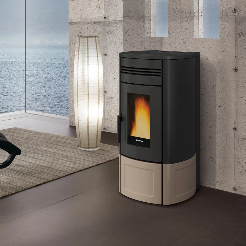 Extraflame Evolution Line Noris Lux poêle à granulés acier Majolique Tortora