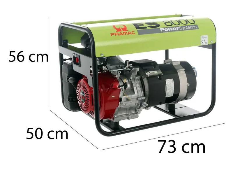 Pramac ES 8000 - Groupe électrogène 6.4 KW monophasé à essence avec moteur Honda GX 390