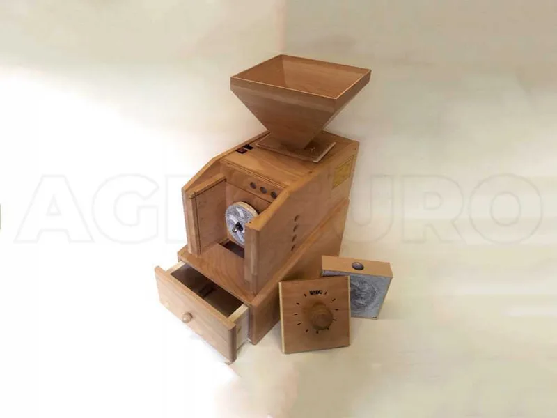 WIDU Universalmühle Mod. 3 - Moulin à farine en hêtre avec meules en pierre - 600W