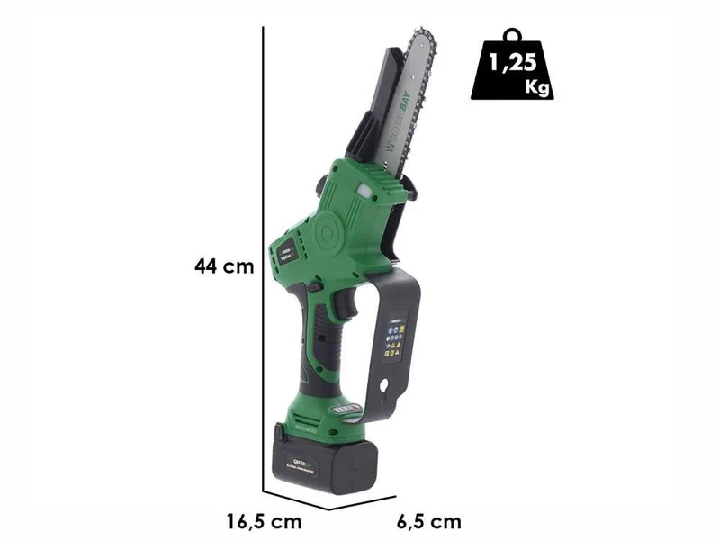 GreenBay TopSaw 6C - Élagueuse électrique à batterie - 2 batteries de 16,8 V - 2 Ah