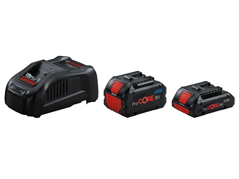 Bosch - Kit ProCORE 18 V pour la gamme Blue Professional - Avec deux batteries de 4,0 à 5,5 Ah et un chargeur