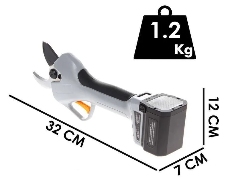 Sécateur de taille à batterie Volpi KV390 - 2 Batterie de 21,6 V et 2.5 Ah - Diamètre de coupe 40 mm