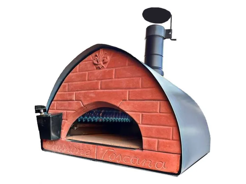 Pizza Party Bollore - Four à pizza hybride 2-en-1 gaz/bois - Chambre de cuisson 60 x 60 cm - Sole en biscotto réfractaire