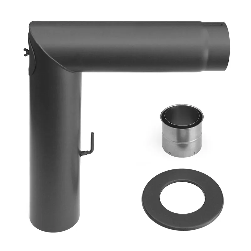 Raik Basic Ensemble de coudes de tuyau de fumée 120mm gris fonte 2 pièces – rectangulaire pour tuyau de fumée / conduit de fumée