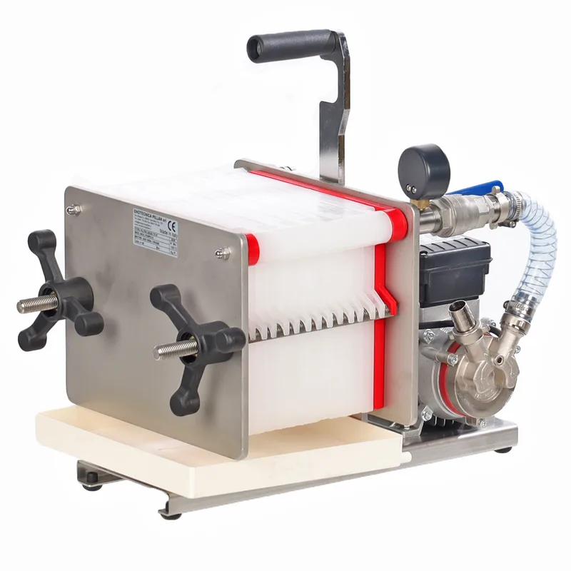 Enotecnica Pillan F14 - Filtre à vin professionnel avec 14 cartons 20x20 cm - Châssis INOX et pompe NOVAX