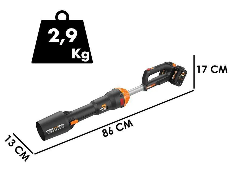Worx NITRO WG585E - Souffleur à batterie - 2 batteries de 20V 4Ah