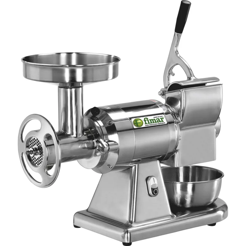 Fimar TC22AE - Hachoir à viande électrique avec râpe intégrée - 400 V - 1.5 CV - Groupe de hachage en aluminium - Sans inverseur de marche