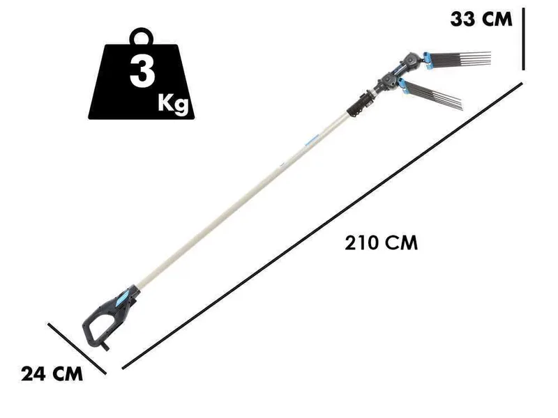 Campagnola Alice STAR 58 PLUS - Peigne vibreur électrique à batterie dorsale - Perche télescopique en aluminium de 210 à 280 cm