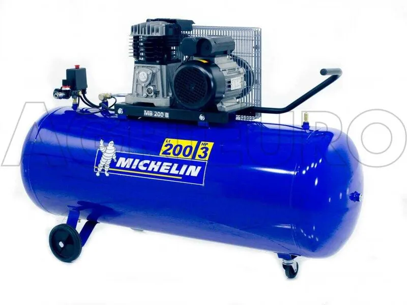 Michelin MB 200 3B - Compresseur d'air électrique monophasé à courroie - Moteur 3 CV - 200 L