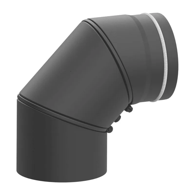 Raik coude LS diamètre 150/0-90° 2,00mm rétreint orientable 3-pièces avec porte intégrée gris