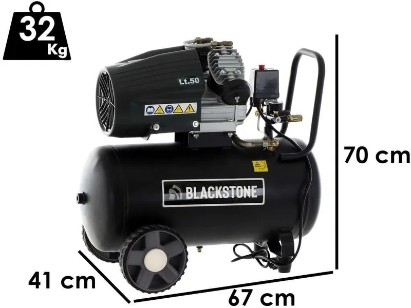 BlackStone LBC 50-30V - Compresseur d'air électrique - Cuve de 50 L - moteur 3 CV