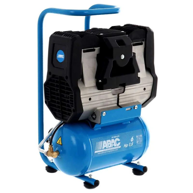 Abac start silent OS15P - Compresseur d'air électrique monophasé silencieux, sans huile - Moteur 1,5 CV - 6 L