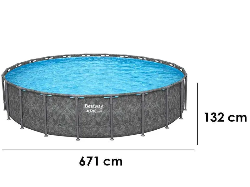Bestway APX 365 561JZ - Ø671x132 cm - Piscine ronde pour 16-20 personnes