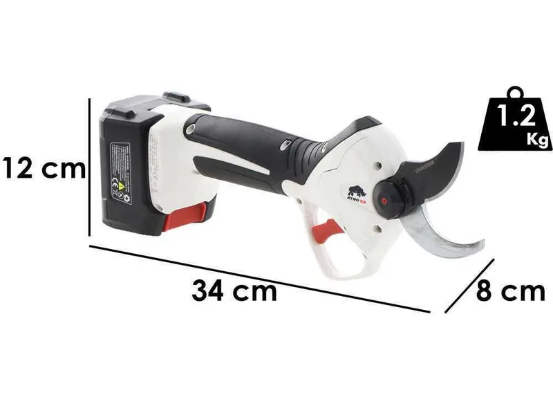 Castellari Ryno 63 - Sécateur électrique de taille - 2x 21,6V - 2,5 Ah - Diamètre de coupe 37 mm