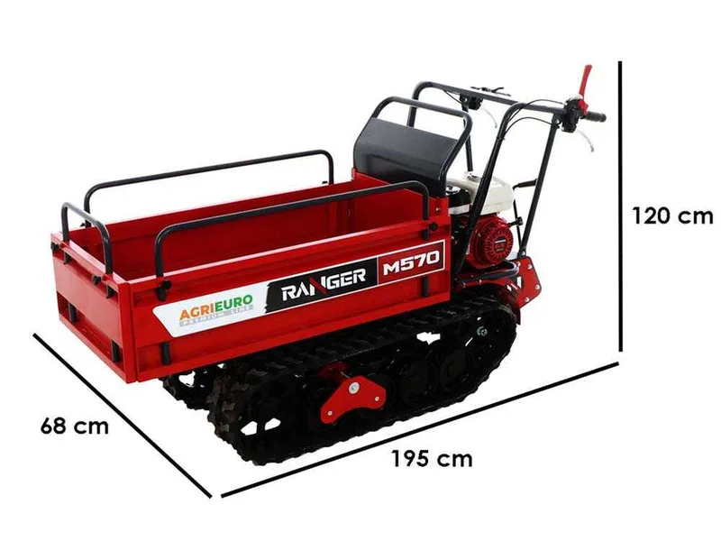 Brouette motorisée à chenilles extensible Ranger M570 - Moteur Honda GX200