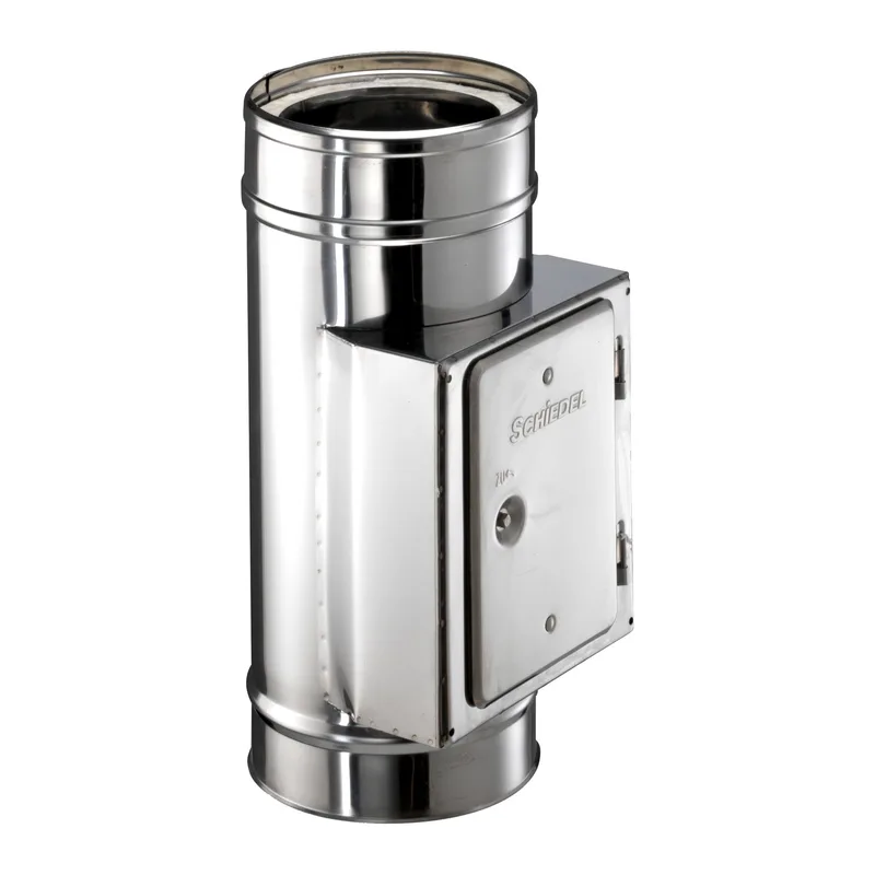 Schiedel ICS raccord de porte de visite angulaire Ø130 mm double paroi brillant