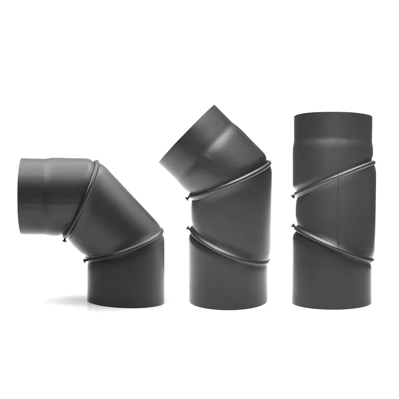 Raik Basic coude de tuyau de fumée 150mm gris fonte 0–90° sans porte pour tuyau de fumée / conduit de fumée