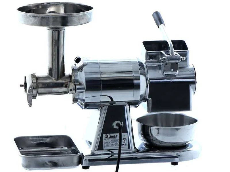 Fimar TC12AT - Hachoir à viande électrique avec râpe intégrée - 400 V - 1 CV - Groupe de hachage INOX - Sans inverseur de marche