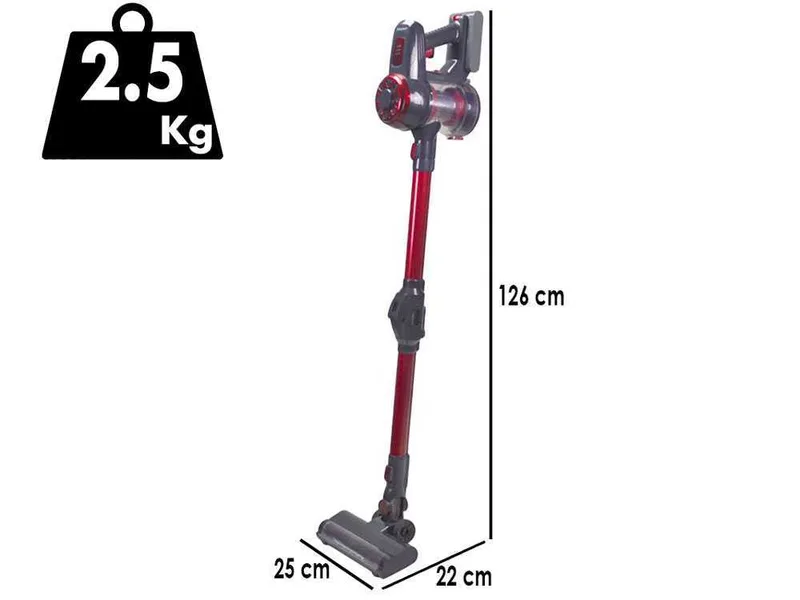 Beper P202ASP100 - Balai électrique rechargeable - 2 en 1 - 22,2 V 2 Ah