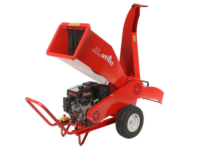 Attila ATS 1300 DLE - Broyeur de branches thermique - Moteur Loncin de 420 cm³ avec démarrage électrique - Double configuration d'éjection