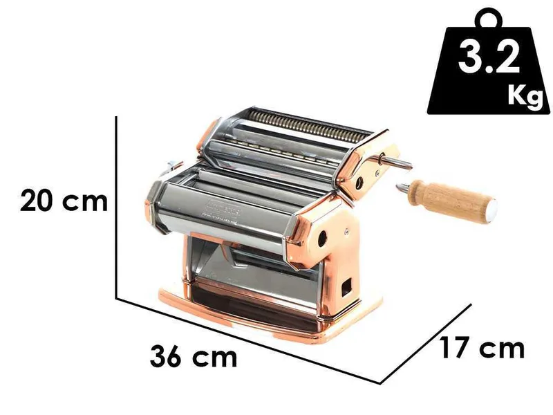 Imperia iPasta T. 6,5/12 mm Ruvida Rame - Laminoir - Machine à pâtes manuelle