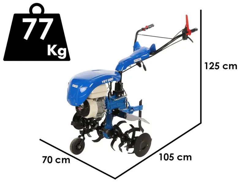 EuroMech YET 280 - Motobineuse thermique - 6,5 CV - Honda GP200