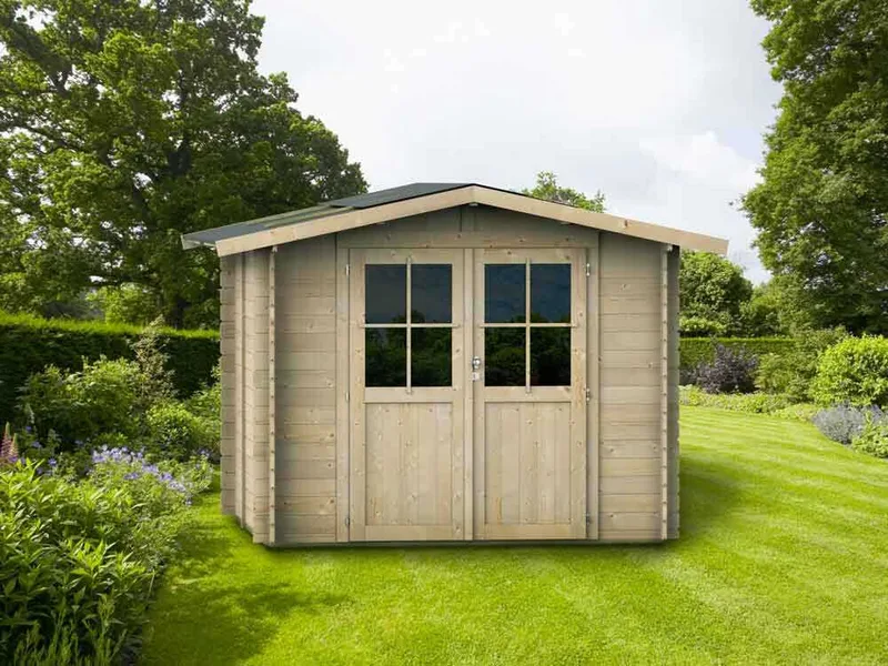 Alce Opera 215x250 - Abri de jardin à bois - Avec fenêtres et porte à double battant - 215x250x207 cm