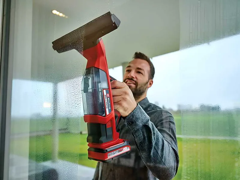 Einhell BRILLIANTO - Nettoyeur de vitres à batterie - aspire résidu humide - 18V/4Ah