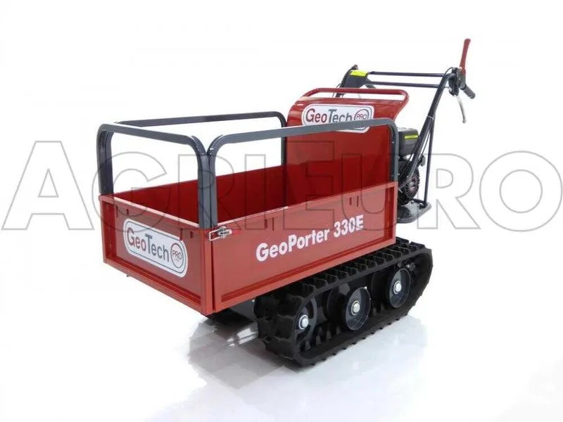 GeoTech Pro GeoPorter 330E - Brouette motorisée à chenilles à 4 galets avec benne extensible - 300Kg
