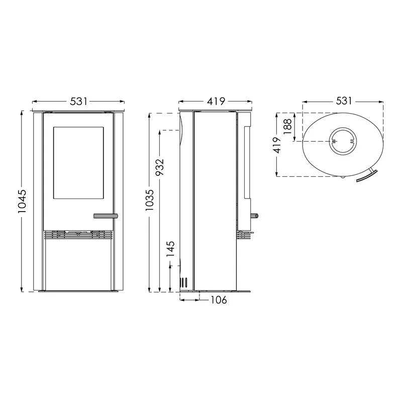Poêle à bois TermaTech TT20R Acier Noir