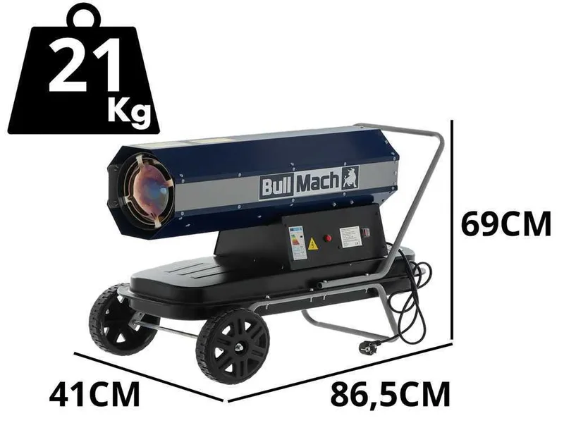 BullMach BM-DDH 30 - Générateur d'air chaud diesel - à combustion directe - sur chariot - 30kW